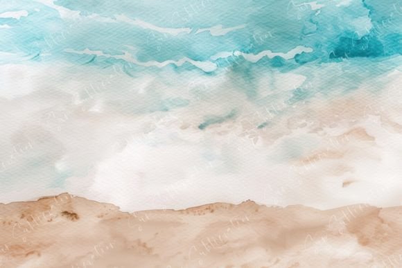 Abstract Beach Watercolor Background: A Tranquil Asset for Designers