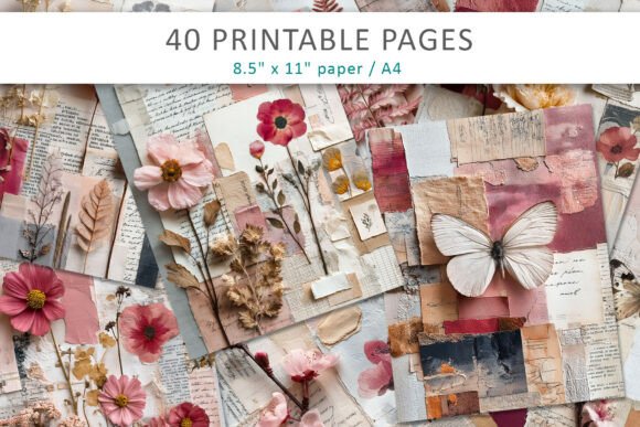 Blending Nature and Nostalgia with Vintage Botanical Collage Pages
