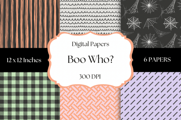 Boo Who Halloween Digital Papers: A Playful Pattern Pack