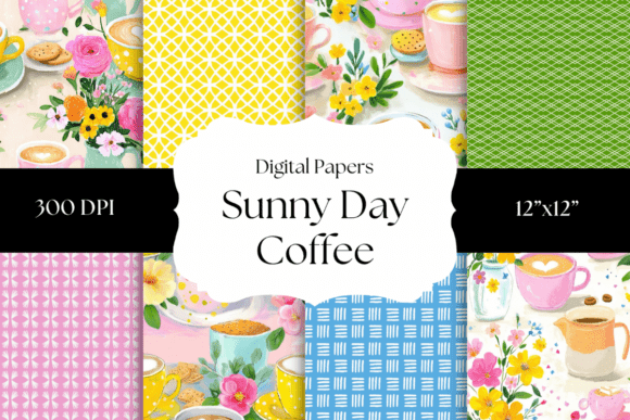 Brighten Your Projects with Sunny Day Coffee Digital Paper