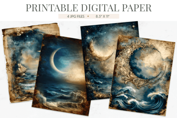 Celestial Ocean Junk Journal Paper Pack: A Designer's Guide to Moody, Atmospheric Art