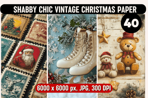 Christmas Vintage Shabby Chic Paper: Crafting with Nostalgic Charm