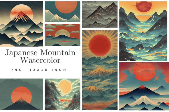 Japanese Mountain Watercolor Illustration: A Designer's Guide to Serene Visuals
