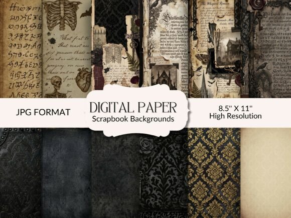 Mastering Dark Aesthetics with Gothic Background Papers & Clipart