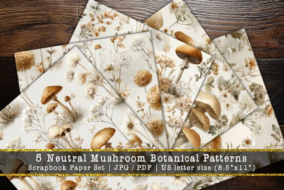 Neutral Mushroom Botanical Scrapbook Set: A Designer's Guide