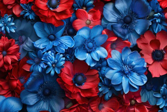 Red and Blue Floral Pattern Background W: A Designer's Asset