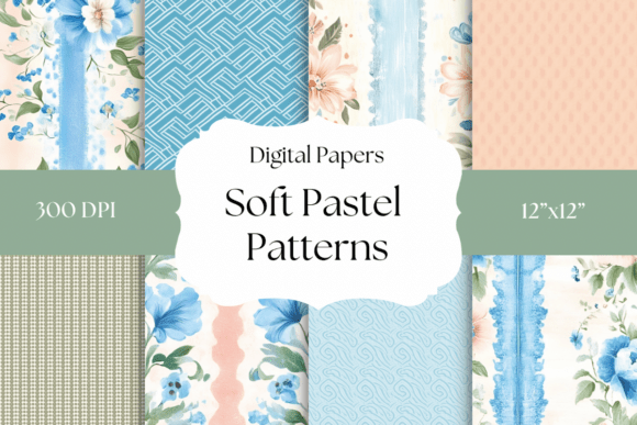 Soft Cottagecore Blue Digital Papers: A Designer's Soothing Asset