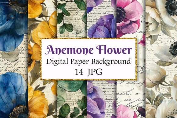 Unveiling the Beauty of Vintage Anemone Flower Digital Paper
