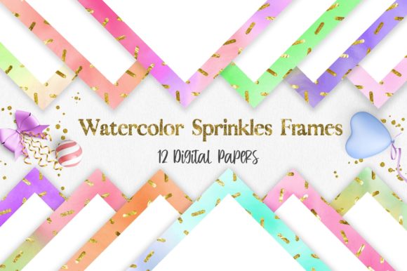 Watercolor Sprinkles Frames Background: Creative Design Assets
