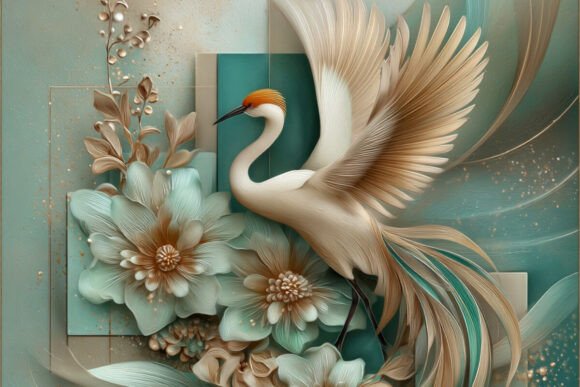 Whispering Crane Bundle: A Digital Paper Collection for Serene Creations